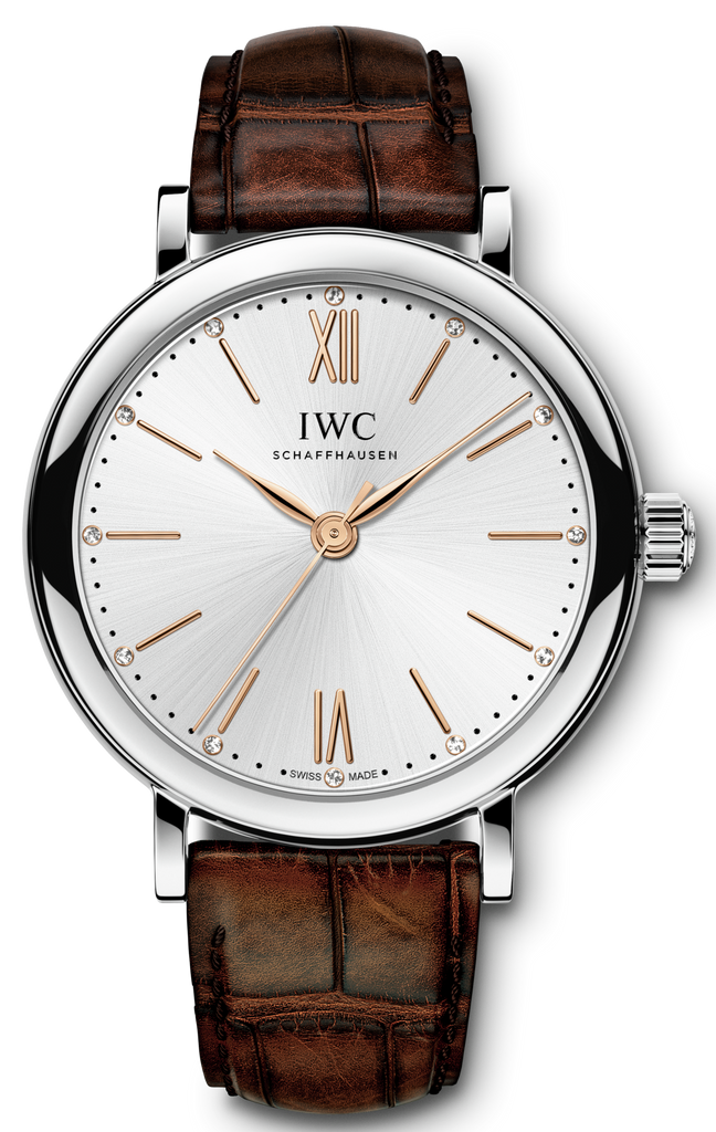 IWC Portofino Automatic Silver Dial Brown Leather Strap Watch For Women - IW357403