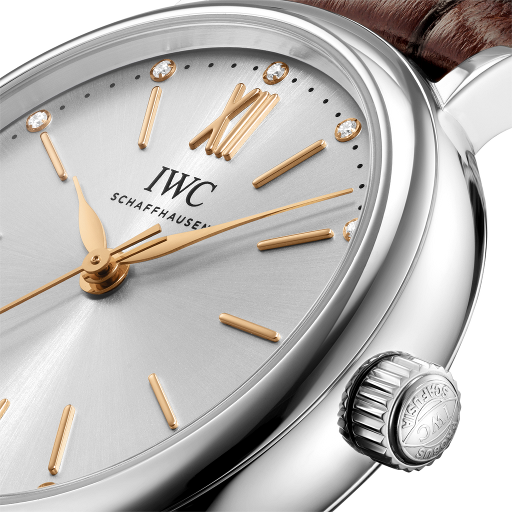 IWC Portofino Automatic Silver Dial Brown Leather Strap Watch For Women - IW357403