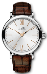 IWC Portofino Automatic Silver Dial Brown Leather Strap Watch For Women - IW357403