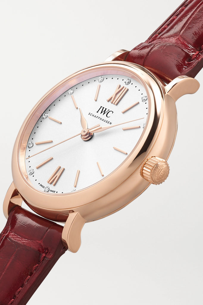 IWC Portofino Automatic Silver Dial Burgundy Leather Strap Watch For Women - IW357401