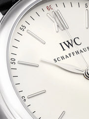 IWC Portofino Automatic White Dial Black Leather Strap Watch For Men - IW356501