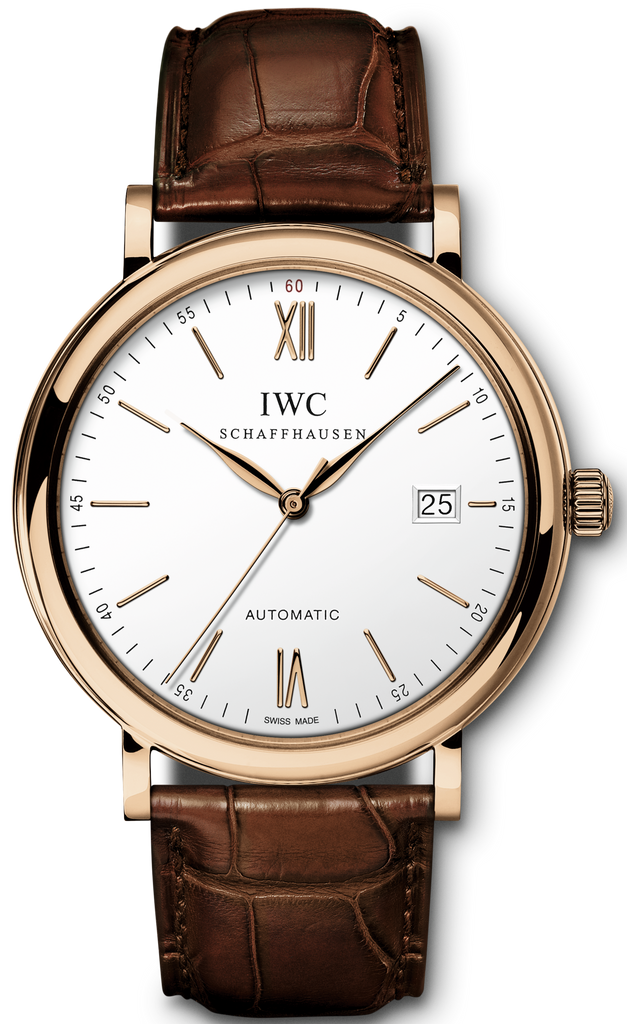 IWC Portofino Automatic White Dial Brown Leather Strap Watch For Men - IW356504