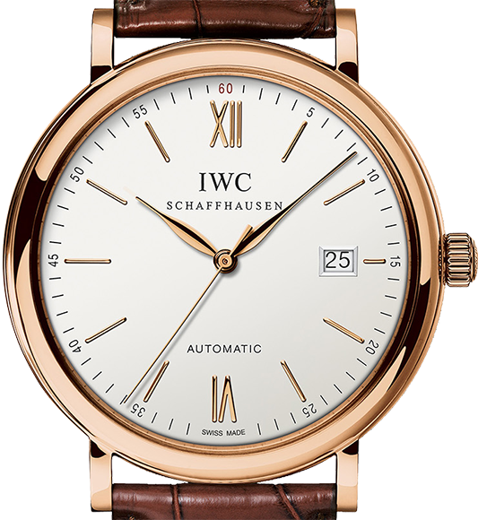 IWC Portofino Automatic White Dial Brown Leather Strap Watch For Men - IW356504