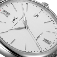 IWC Portofino Automatic White Dial Silver Mesh Bracelet Watch For Men - IW356505