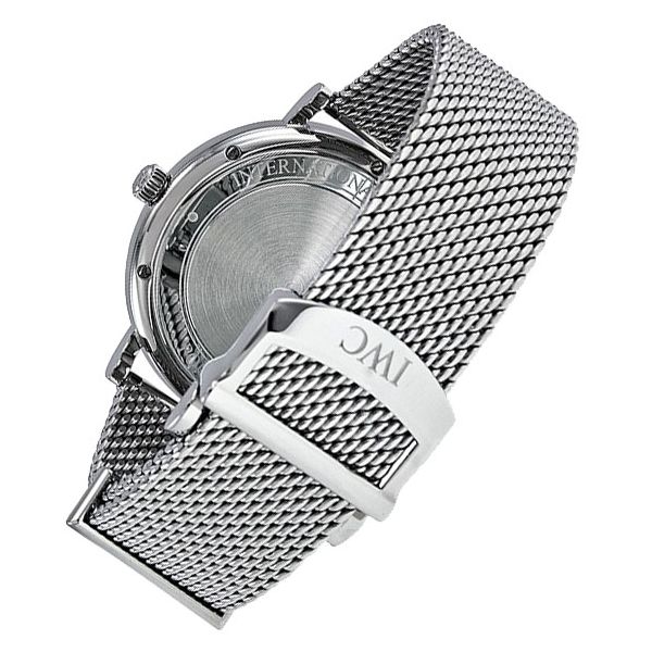 IWC Portofino Automatic White Dial Silver Mesh Bracelet Watch For Men - IW356505