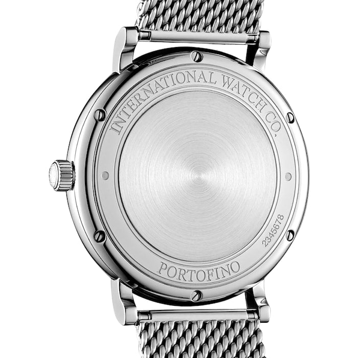 IWC Portofino Automatic White Dial Silver Mesh Bracelet Watch For Men - IW356505