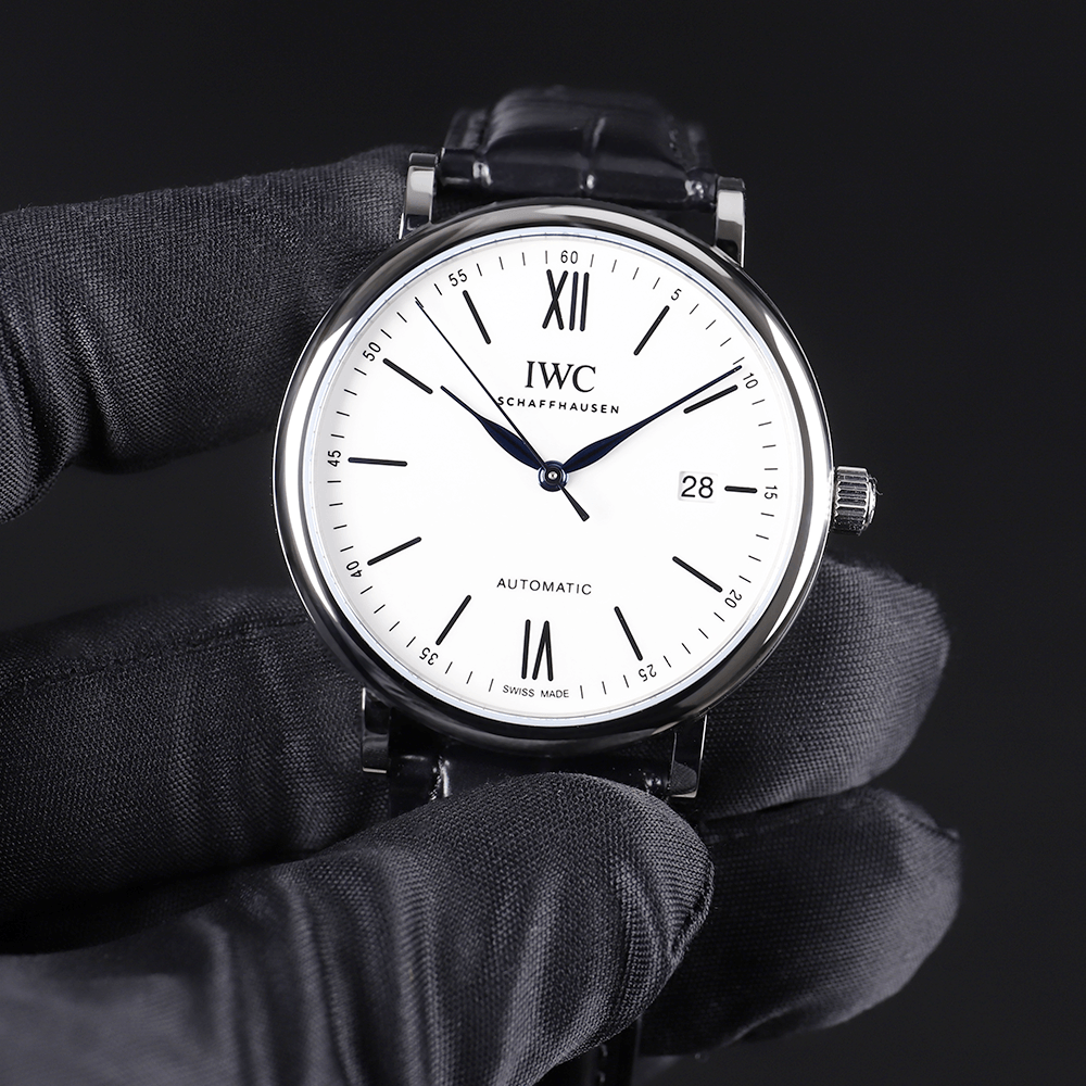 IWC Portofino Automatic '150 Years' Edition Automatic White Dial Black Leather Strap Watch For Men - IW356519