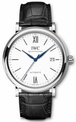 IWC Portofino Automatic '150 Years' Edition Automatic White Dial Black Leather Strap Watch For Men - IW356519