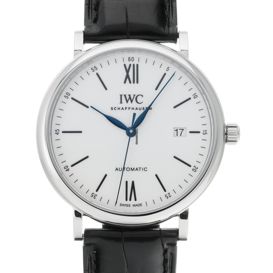 IWC Portofino Automatic '150 Years' Edition Automatic White Dial Black Leather Strap Watch For Men - IW356519