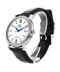 IWC Portofino Automatic '150 Years' Edition Automatic White Dial Black Leather Strap Watch For Men - IW356519