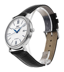 IWC Portofino Automatic '150 Years' Edition Automatic White Dial Black Leather Strap Watch For Men - IW356519