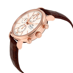 IWC Portofino Chronograph 42mm White Dial Brown Leather Strap Watch For Men - IW391025