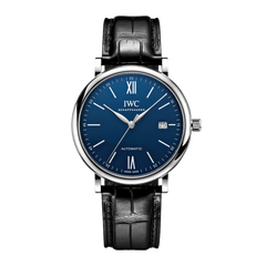 IWC Portofino '150 Years Edition' Automatic Blue Dial Black Leather Strap Watch For Men - IW356518