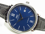 IWC Portofino '150 Years Edition' Automatic Blue Dial Black Leather Strap Watch For Men - IW356518