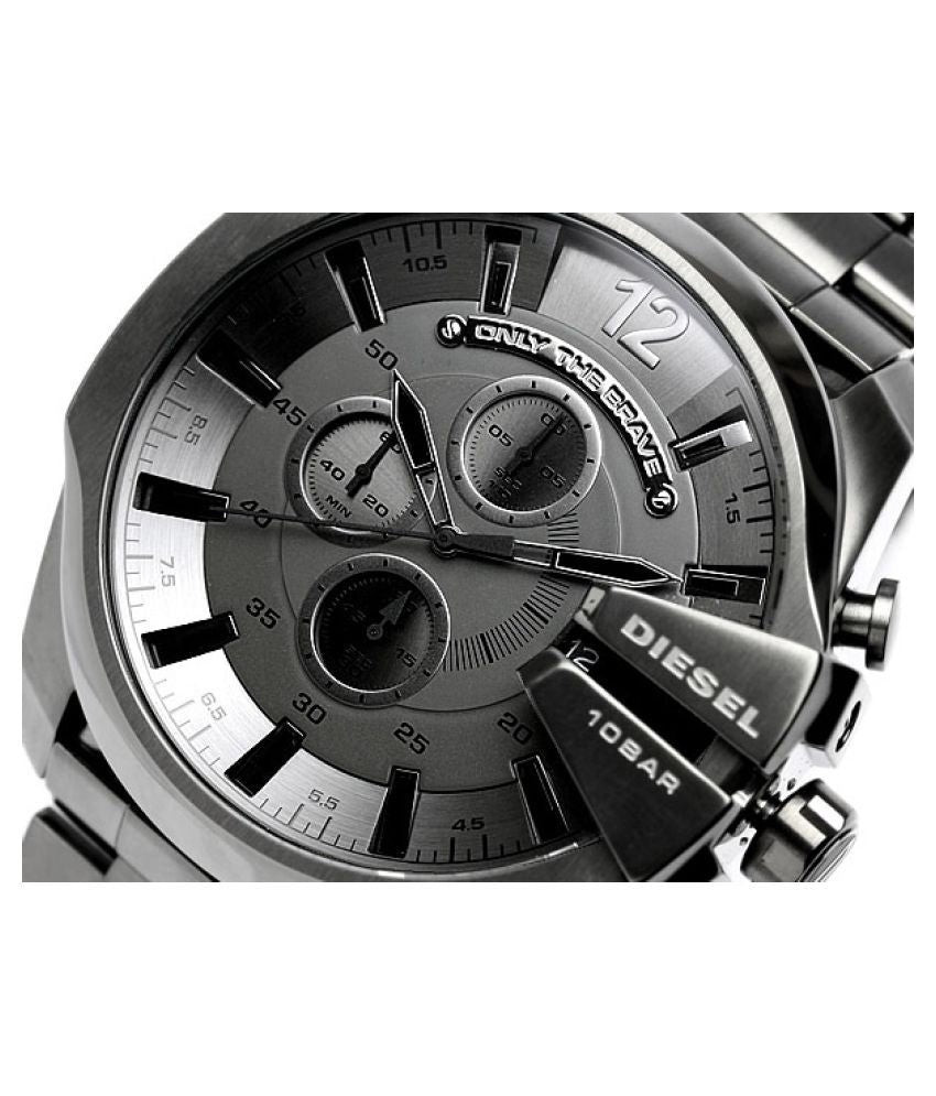 Diesel Mega Chief Chronograph Grey Dial Gunmetal Men's Watch - DZ4282 Watches Diesel   