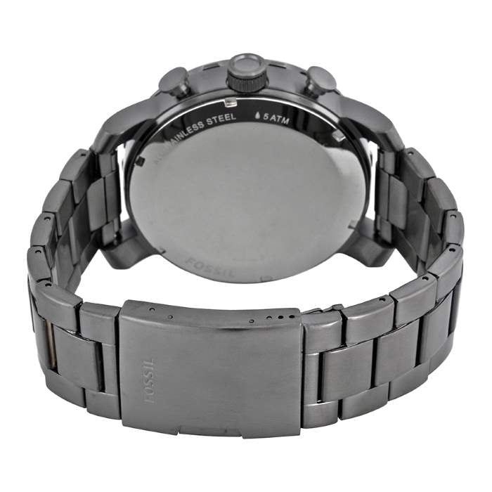 Fossil Nate Chronograph Gunmetal Dial Grey Steel Strap Watch for Men - JR1437 Watches Fossil   