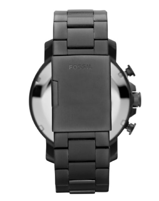 Fossil Townsman Chronograph Black Dial Silver Steel Strap Watch for Men - FS5349 Watches Fossil   