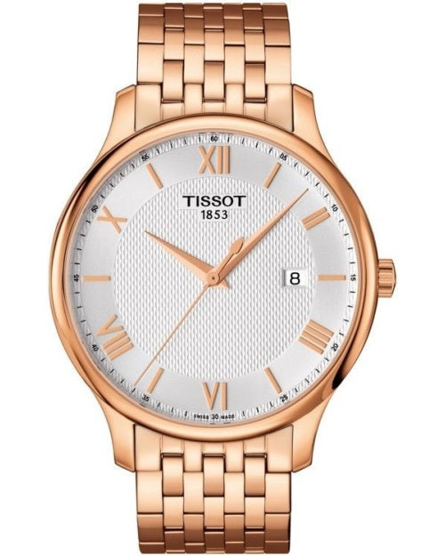 Tissot T Classic Tradition White Dial Rose Gold Stainless Steel Strap Watch For Women - T063.610.33.038.00 Watches Tissot   