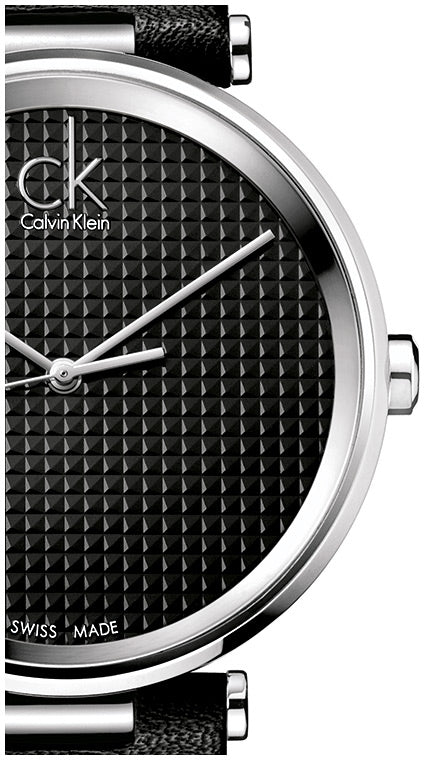 Calvin Klein Sight Black Dial Black Leather Strap Watch for Men - K1S21102 Watches Calvin Klein   