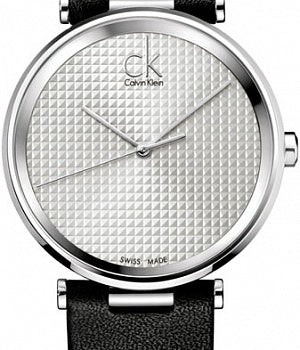 Calvin Klein Sight Silver Dial Black Leather Strap Watch for Men - K1S21120 Watches Calvin Klein   