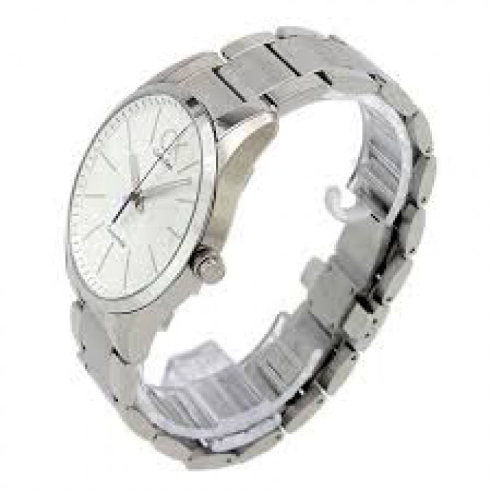 Calvin Klein Bold White Dial Silver Steel Strap Watch for Men - K2241120 Watches Calvin Klein   