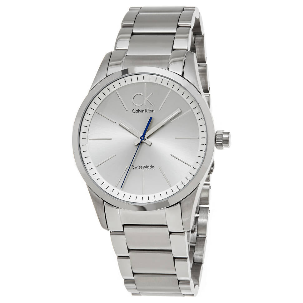 Calvin Klein Bold White Dial Silver Steel Strap Watch for Men - K2241120 Watches Calvin Klein   