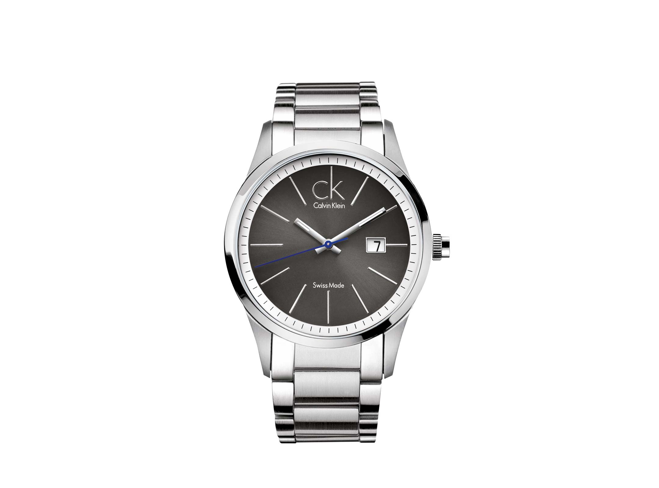 Calvin Klein Bold Black Dial Silver Steel Strap Watch for Men - K2246107 Watches Calvin Klein   