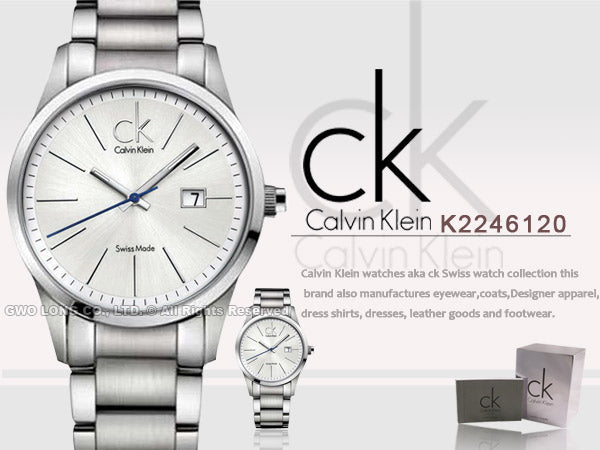 Calvin Klein Bold Silver Dial Silver Steel Strap Watch for Men - K2246120 Watches Calvin Klein   