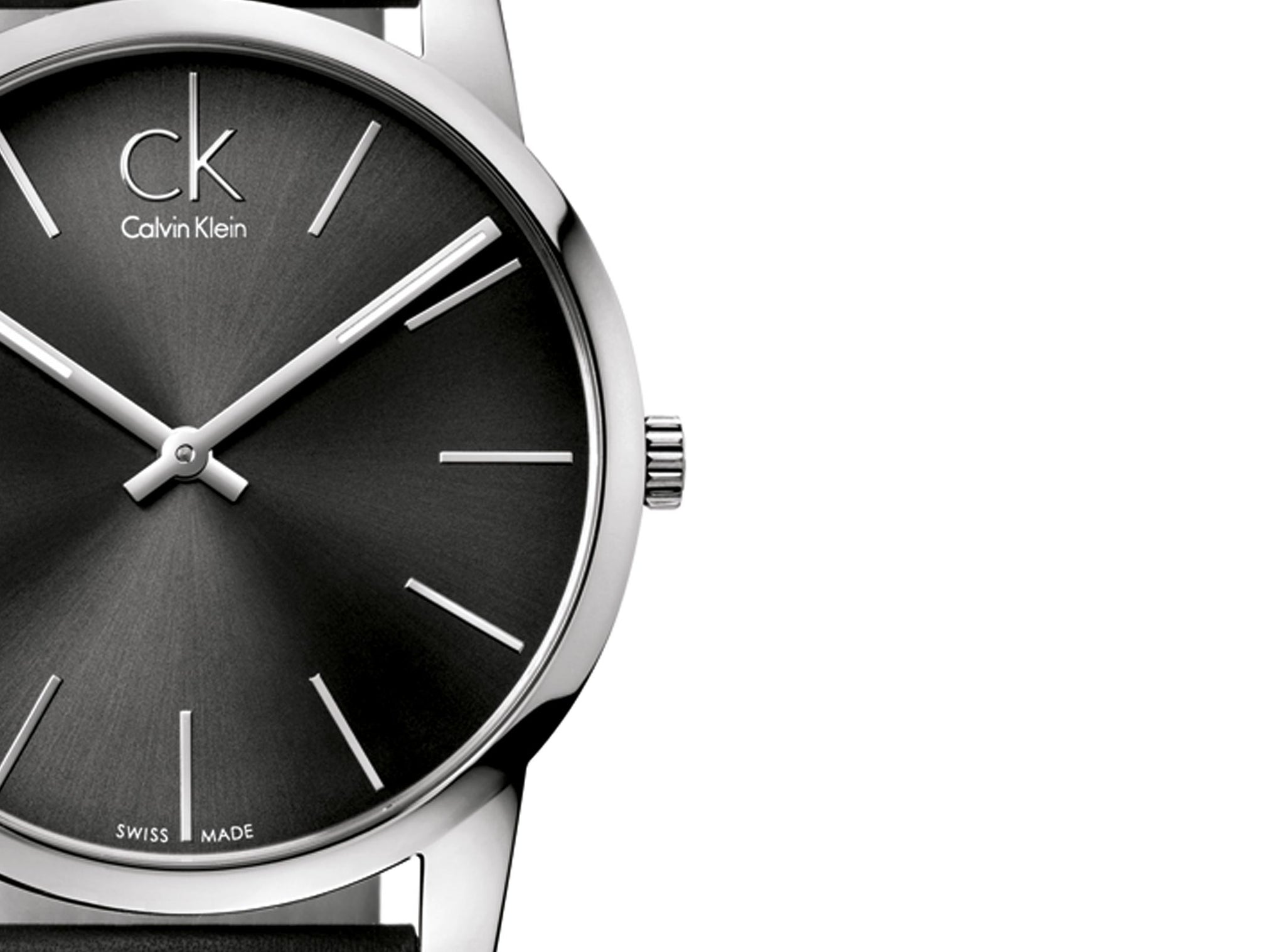 Calvin Klein City Black Dial Black Leather Strap Watch for Men - K2G21107 Watches Calvin Klein   