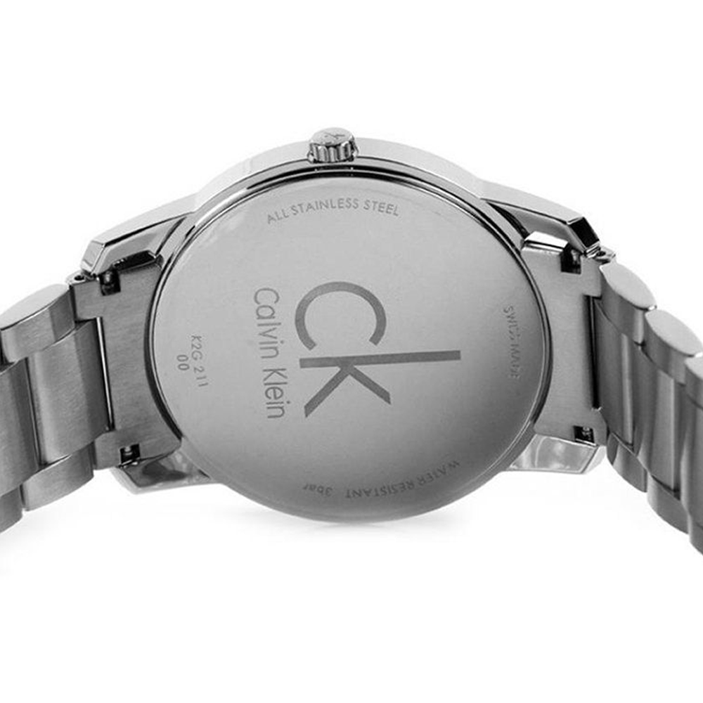 Calvin Klein City Silver Dial Silver Steel Strap Watch for Men - K2G21126 Watches Calvin Klein   