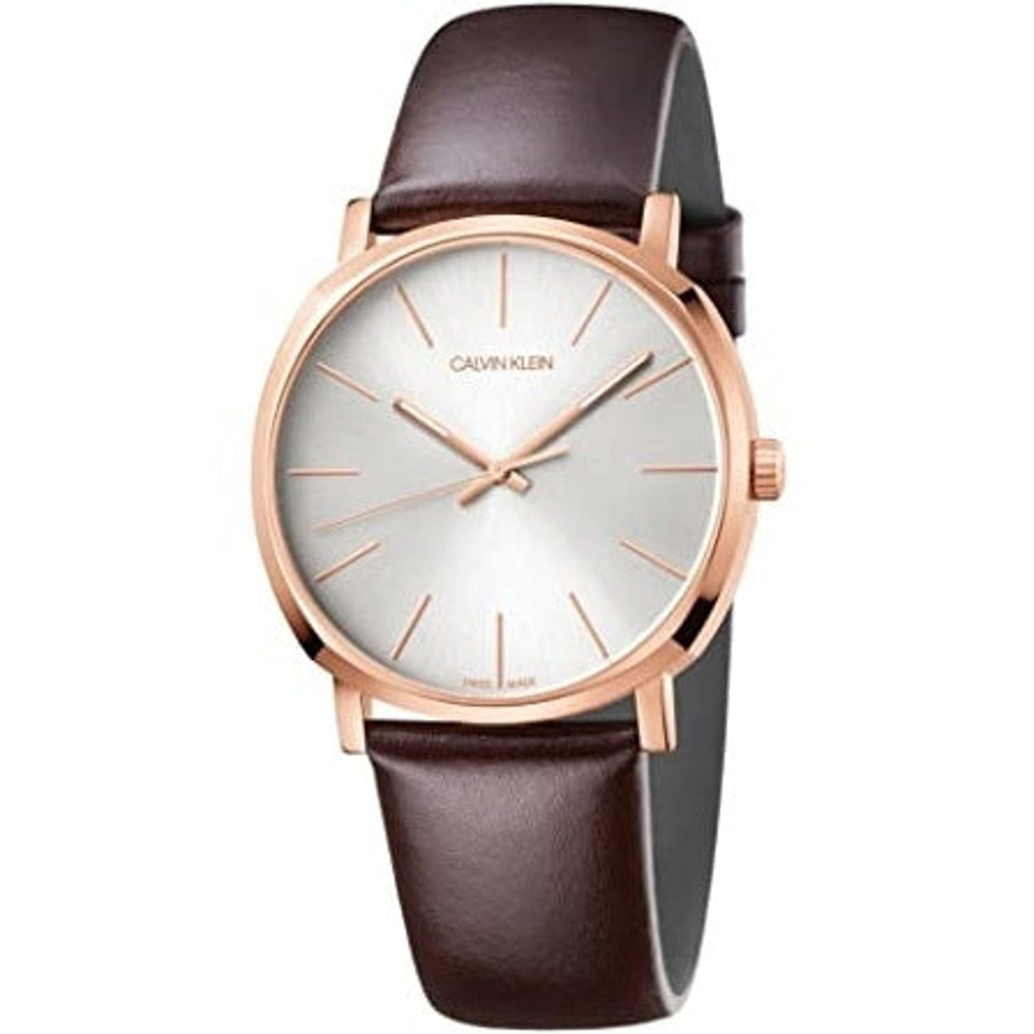 Calvin Klein City White Dial Brown Leather Strap Watch for Men - K2G21629 Watches Calvin Klein   