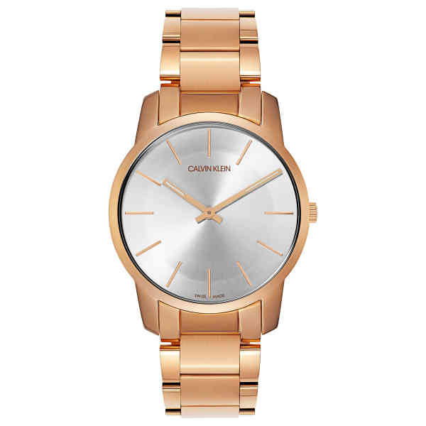 Calvin Klein City White Dial Rose Gold Steel Strap Watch for Men - K2G21646 Watches Calvin Klein   