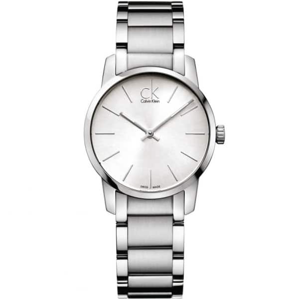 Calvin Klein City Silver Dial Silver Steel Strap Watch for Women - K2G23148 Watches Calvin Klein   