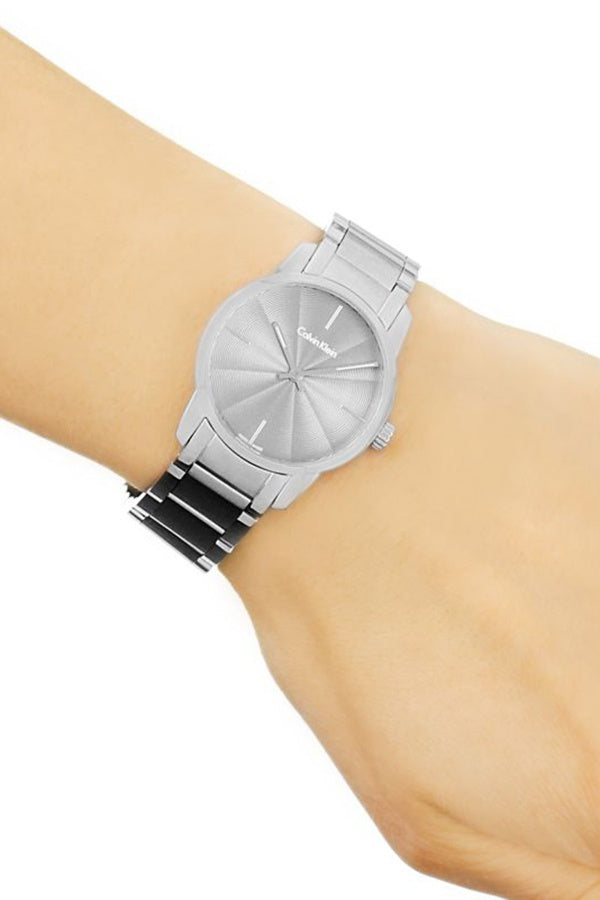 Calvin Klein City Grey Dial Silver Steel Strap Watch for Women - K2G23144 Watches Calvin Klein   