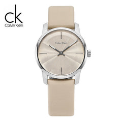 Calvin Klein City White Dial White Leather Strap Watch for Women - K2G231XH Watches Calvin Klein   