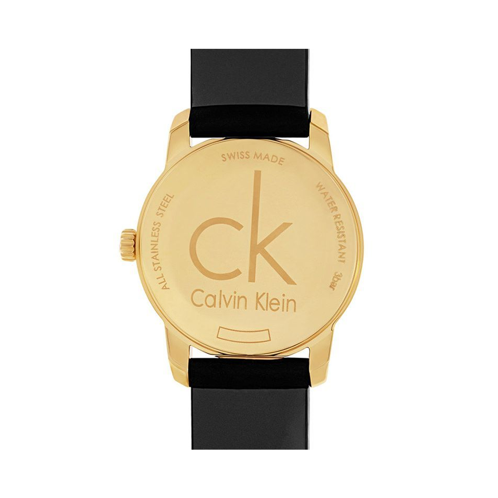 Calvin Klein City Mother of Pearl White Dial Black Leather Strap Watch for Men - K2G2G5C6 Watches Calvin Klein   