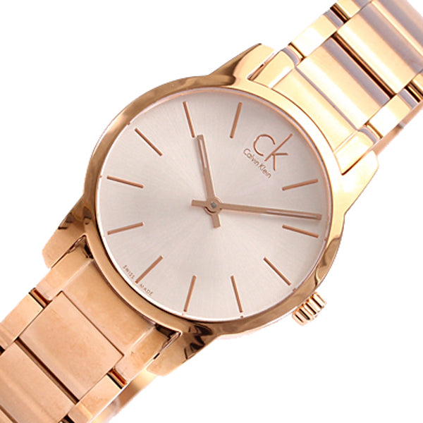 Calvin Klein City White Mother of Pearl Dial Rose Gold Steel Strap Watch for Women - K2G23646 Watches Calvin Klein   