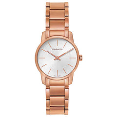 Calvin Klein City White Mother of Pearl Dial Rose Gold Steel Strap Watch for Women - K2G23646 Watches Calvin Klein   