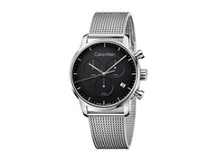 Calvin Klein City Chronograph Black Dial Silver Mesh Bracelet Watch for Men - K2G27121 Watches Calvin Klein   