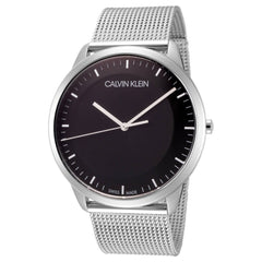 Calvin Klein City Chronograph Black Dial Silver Mesh Bracelet Watch for Men - K2G2G121 Watches Calvin Klein   