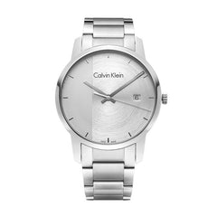 Calvin Klein City Chronograph White Dial Silver Steel Strap Watch for Men - K2G2G14X Watches Calvin Klein   