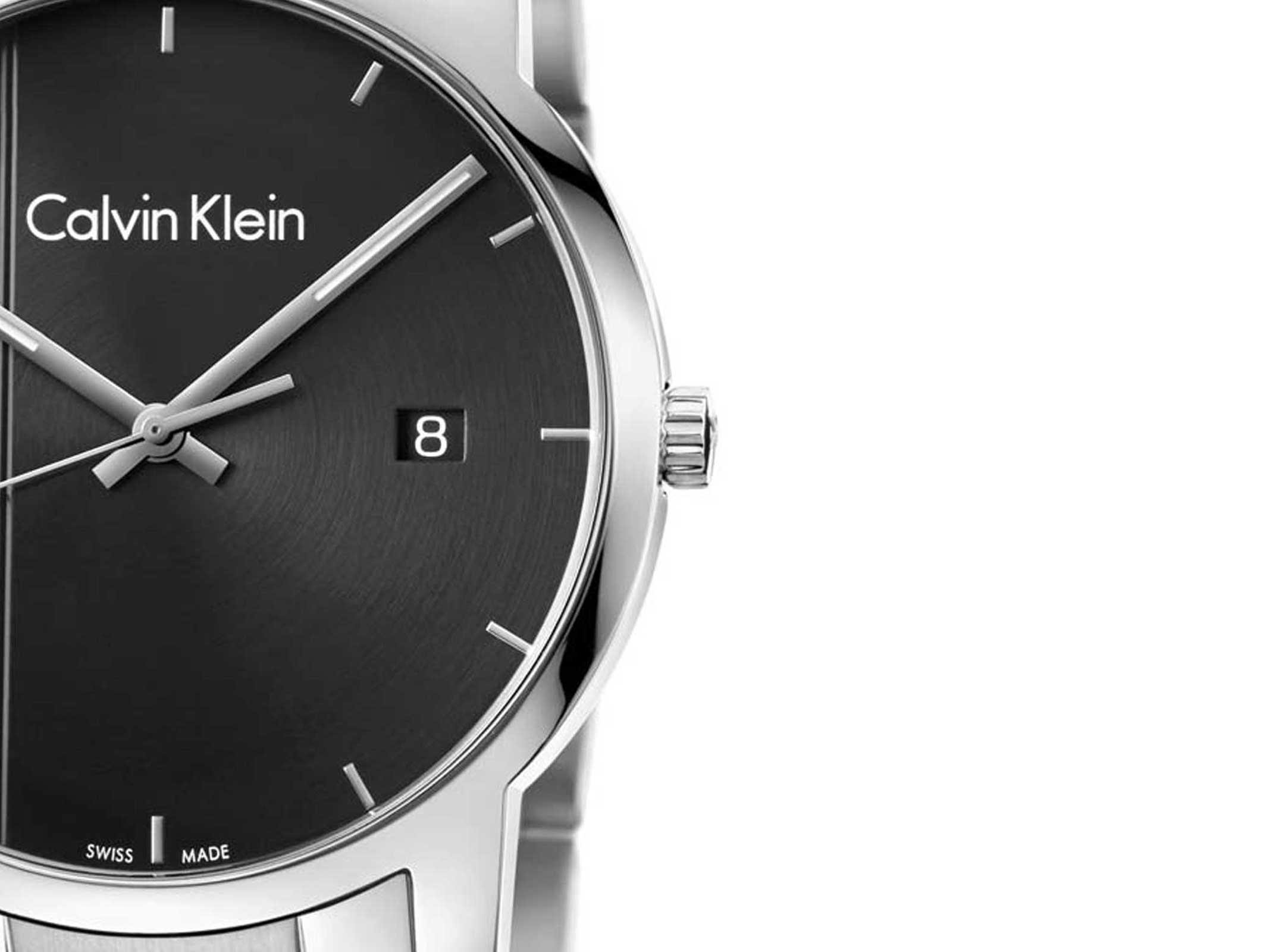 Calvin Klein City Chronograph Black Dial Silver Steel Strap Watch for Men - K2G2G14Y Watches Calvin Klein   