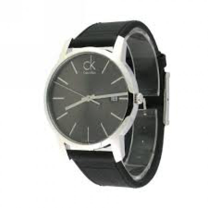 Calvin Klein City Quartz Black Dial Black Leather Strap Watch for Men - K2G2G1C3 Watches Calvin Klein   