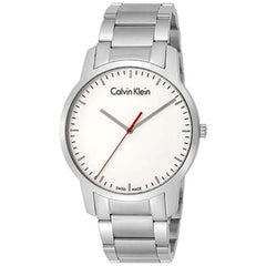 Calvin Klein City Quartz White Dial Silver Steel Strap Watch for Men - K2G2G1Z6 Watches Calvin Klein   