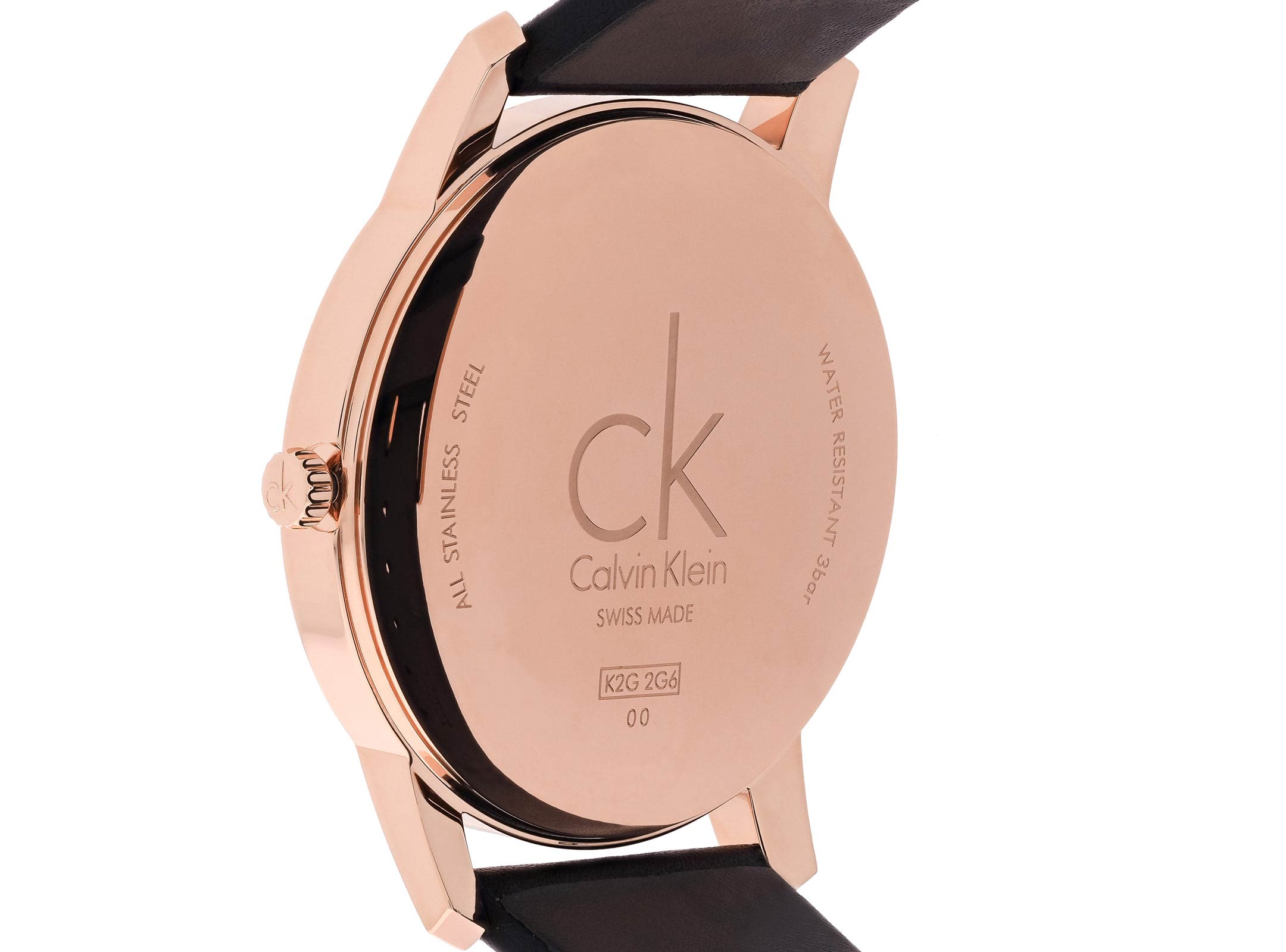 Calvin Klein City Quartz Black Dial Black Leather Strap Watch for Men - K2G2G6CZ Watches Calvin Klein   