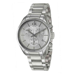 Calvin Klein Masculine Chronograph White Dial Silver Steel Strap Watch for Men - K2H27126 Watches Calvin Klein   