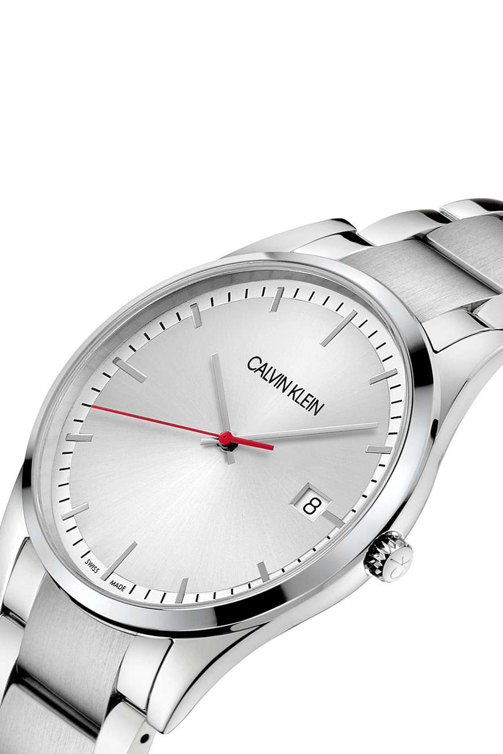 Calvin Klein City Quartz White Dial Silver Steel Strap Watch for Men - K2G2G1Z6 Watches Calvin Klein   