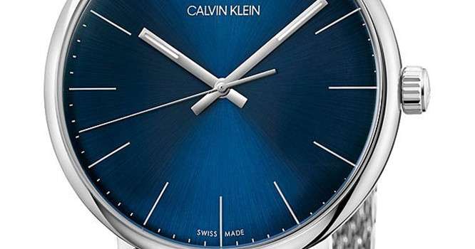 Calvin Klein High Noon Quartz Blue Dial Silver Mesh Bracelet Watch for Men - K8M2112N Watches Calvin Klein   