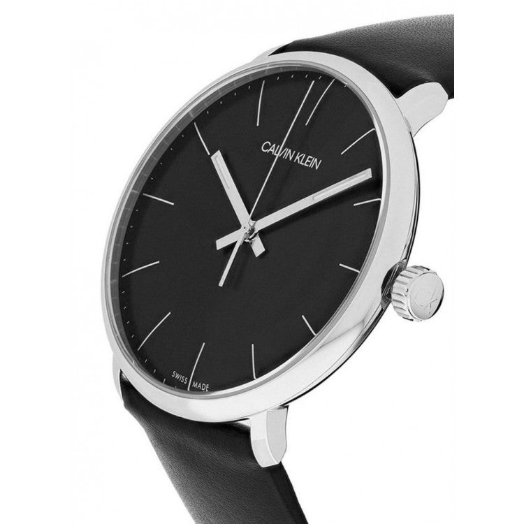 Calvin Klein High Noon Quartz Black Dial Black Leather Strap Watch for Men - K8M211C1 Watches Calvin Klein   