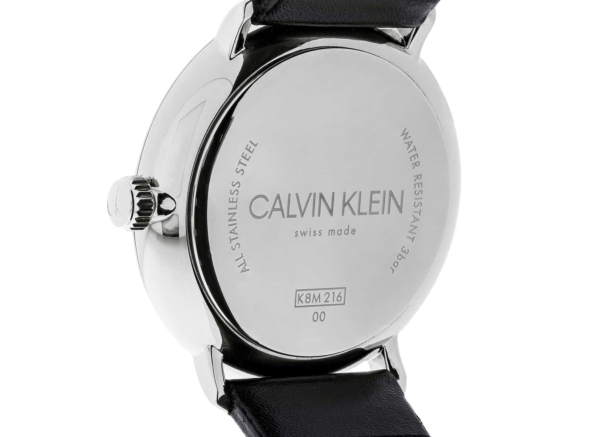 Calvin Klein High Noon Quartz Black Dial Black Leather Strap Watch for Men - K8M211C1 Watches Calvin Klein   